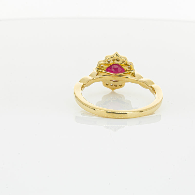 18ct Yellow Gold 1.33ct Ruby & Diamond Paramount Ring-Ring-Walker & Hall