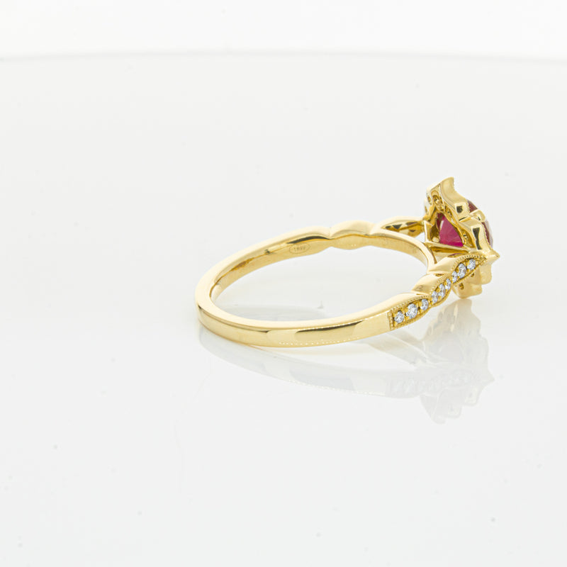 18ct Yellow Gold 1.33ct Ruby & Diamond Paramount Ring-Ring-Walker & Hall