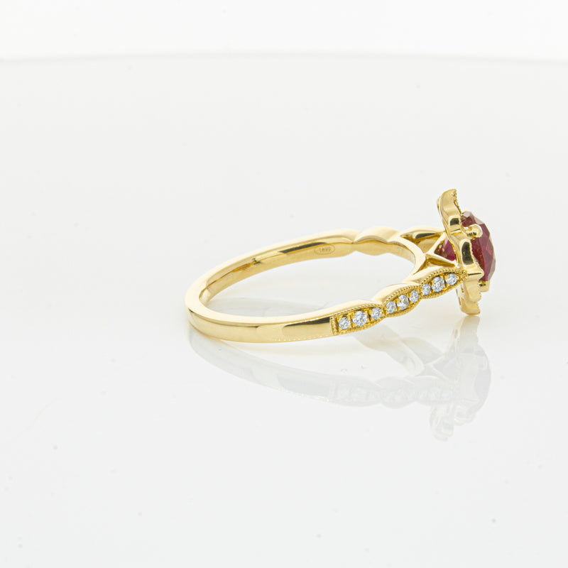 18ct Yellow Gold 1.33ct Ruby & Diamond Paramount Ring-Ring-Walker & Hall