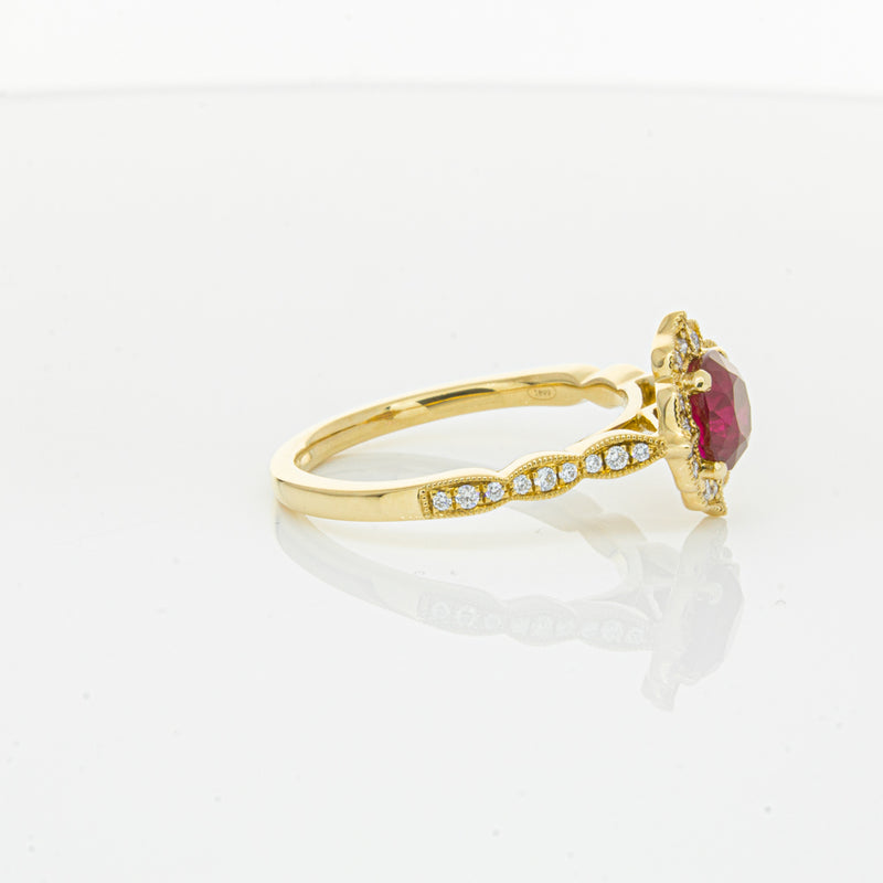 18ct Yellow Gold 1.33ct Ruby & Diamond Paramount Ring-Ring-Walker & Hall