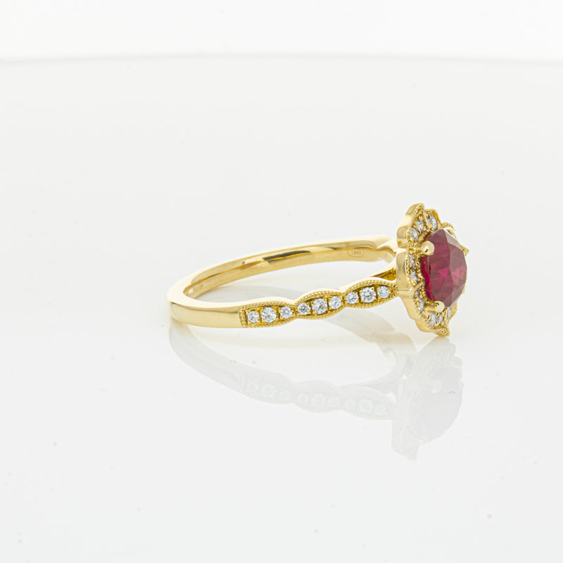 18ct Yellow Gold 1.33ct Ruby & Diamond Paramount Ring-Ring-Walker & Hall