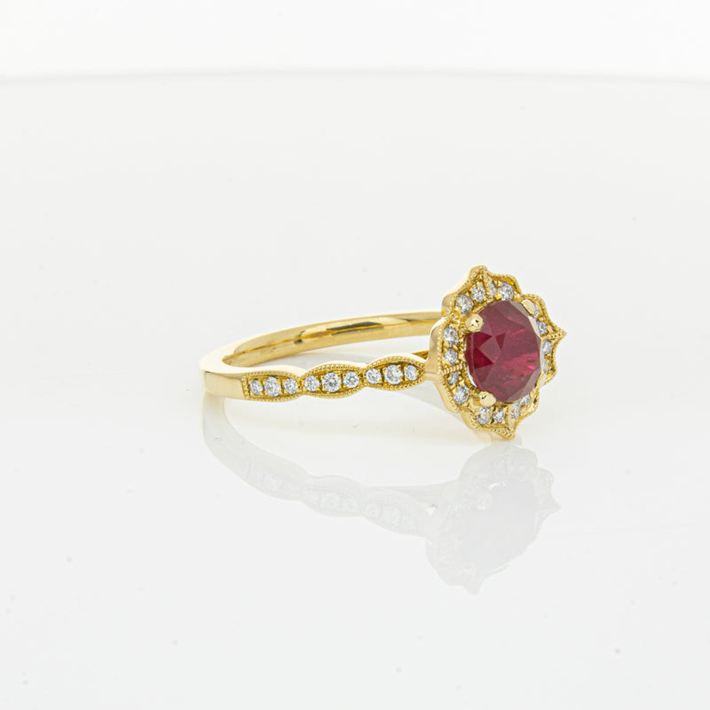 18ct Yellow Gold 1.33ct Ruby & Diamond Paramount Ring-Ring-Walker & Hall