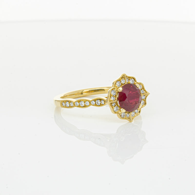18ct Yellow Gold 1.33ct Ruby & Diamond Paramount Ring-Ring-Walker & Hall