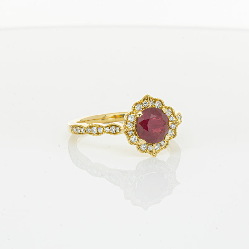 18ct Yellow Gold 1.33ct Ruby & Diamond Paramount Ring-Ring-Walker & Hall