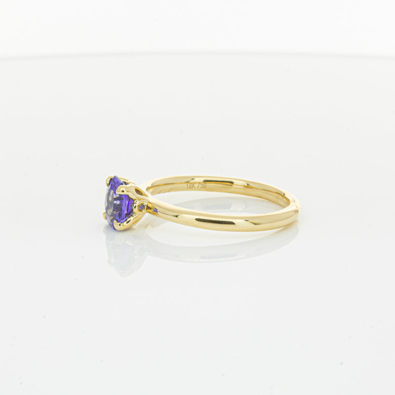 18ct Yellow Gold Tanzanite Mini Octavia Ring-Ring-Walker & Hall