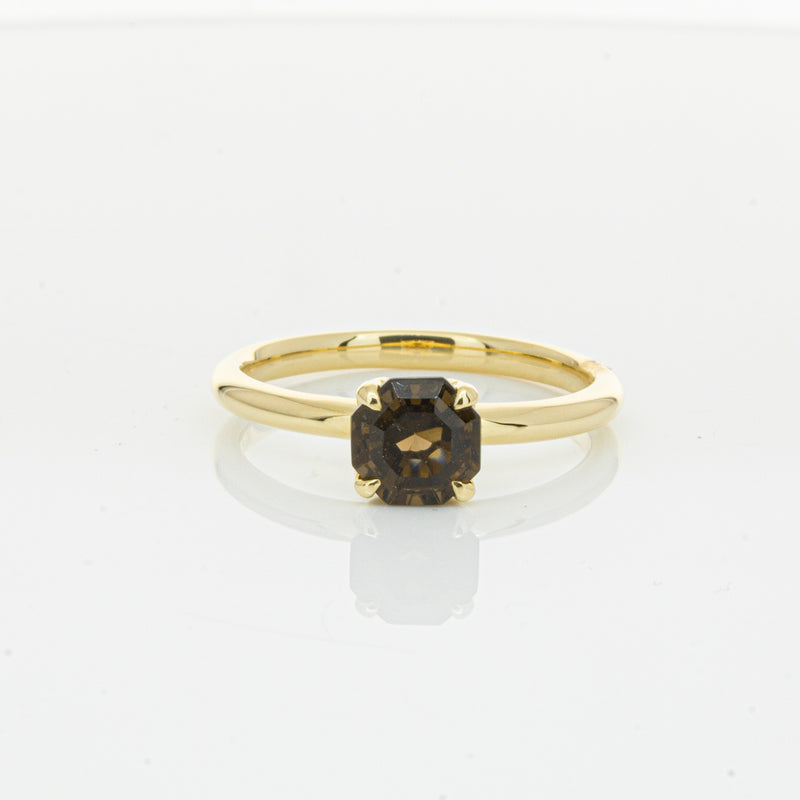 18ct Yellow Gold Smoky Quartz Mini Octavia Ring-Ring-Walker & Hall
