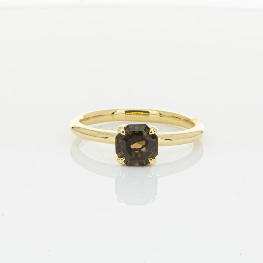 18ct Yellow Gold Smoky Quartz Mini Octavia Ring-Ring-Walker & Hall