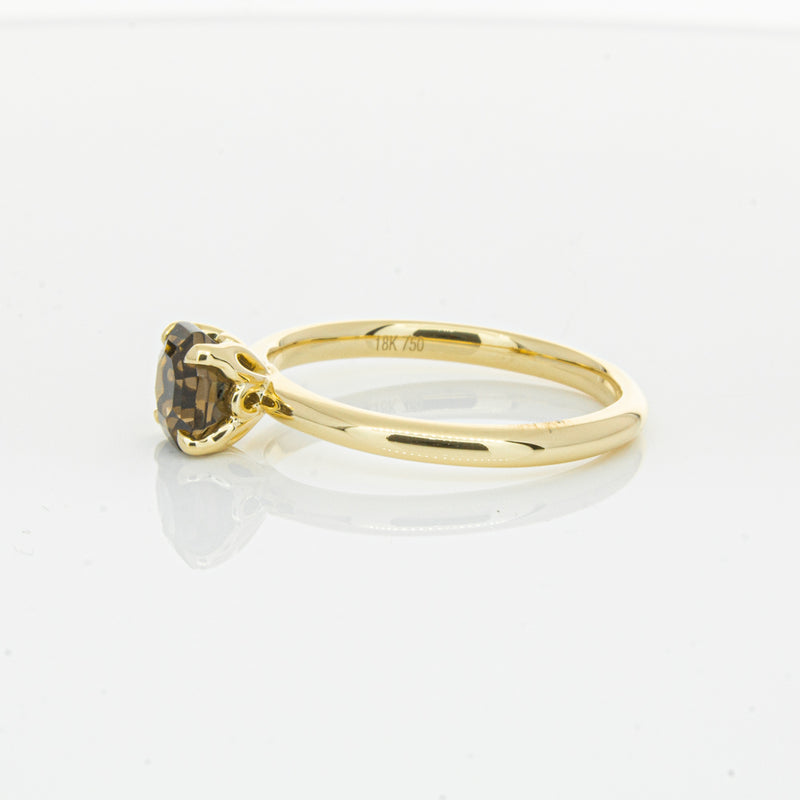 18ct Yellow Gold Smoky Quartz Mini Octavia Ring-Ring-Walker & Hall