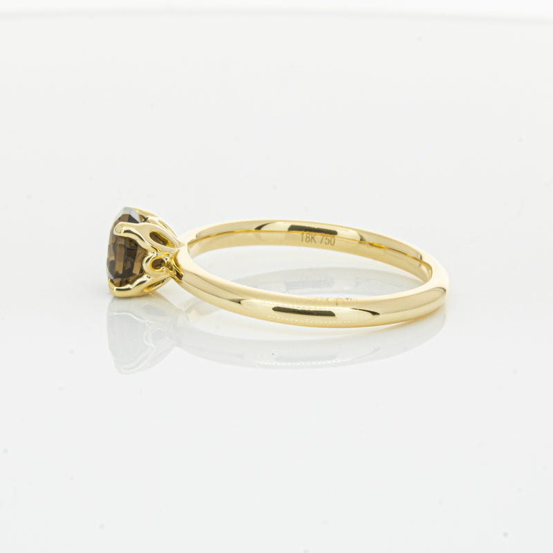 18ct Yellow Gold Smoky Quartz Mini Octavia Ring-Ring-Walker & Hall