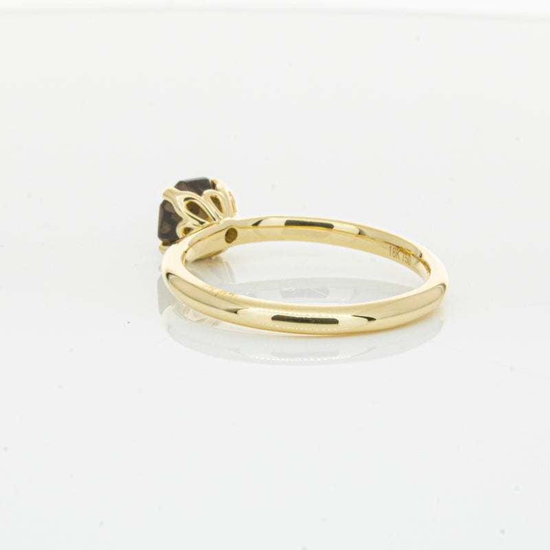 18ct Yellow Gold Smoky Quartz Mini Octavia Ring-Ring-Walker & Hall