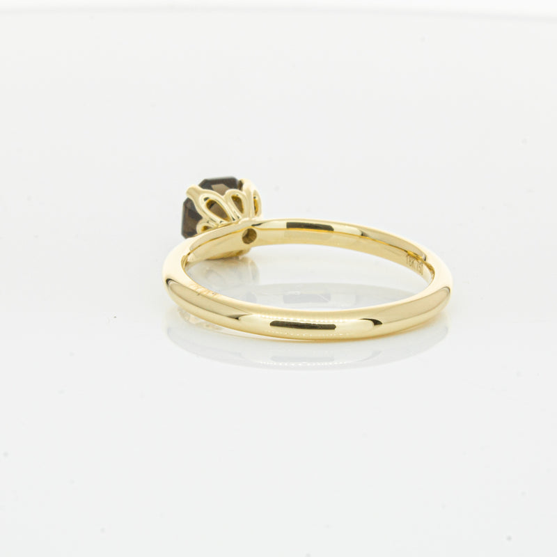 18ct Yellow Gold Smoky Quartz Mini Octavia Ring-Ring-Walker & Hall