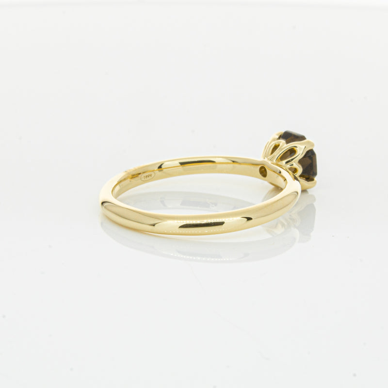 18ct Yellow Gold Smoky Quartz Mini Octavia Ring-Ring-Walker & Hall