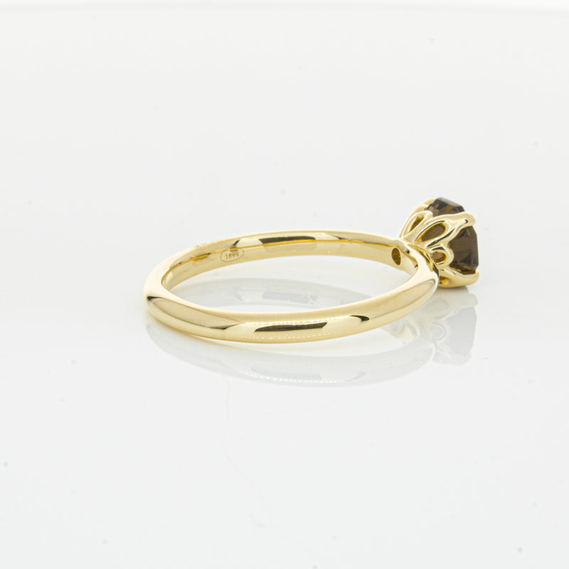 18ct Yellow Gold Smoky Quartz Mini Octavia Ring-Ring-Walker & Hall