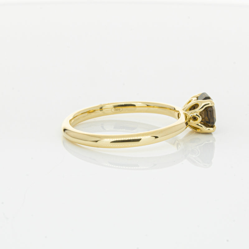 18ct Yellow Gold Smoky Quartz Mini Octavia Ring-Ring-Walker & Hall