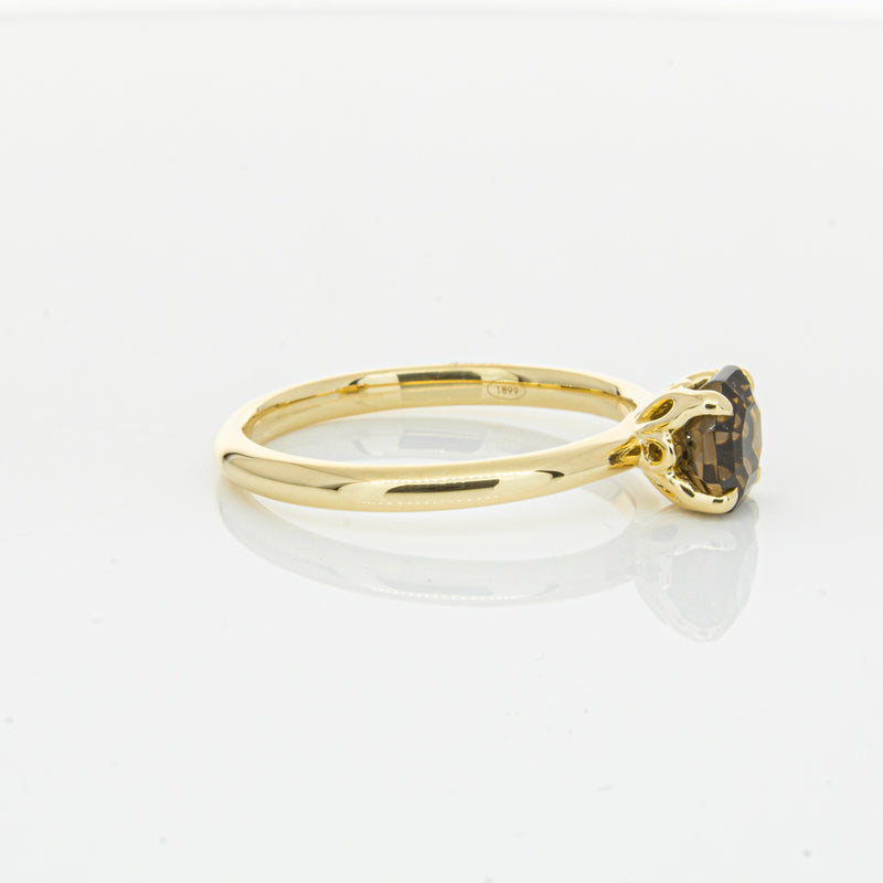 18ct Yellow Gold Smoky Quartz Mini Octavia Ring-Ring-Walker & Hall