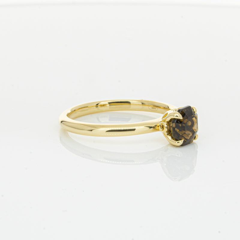 18ct Yellow Gold Smoky Quartz Mini Octavia Ring-Ring-Walker & Hall
