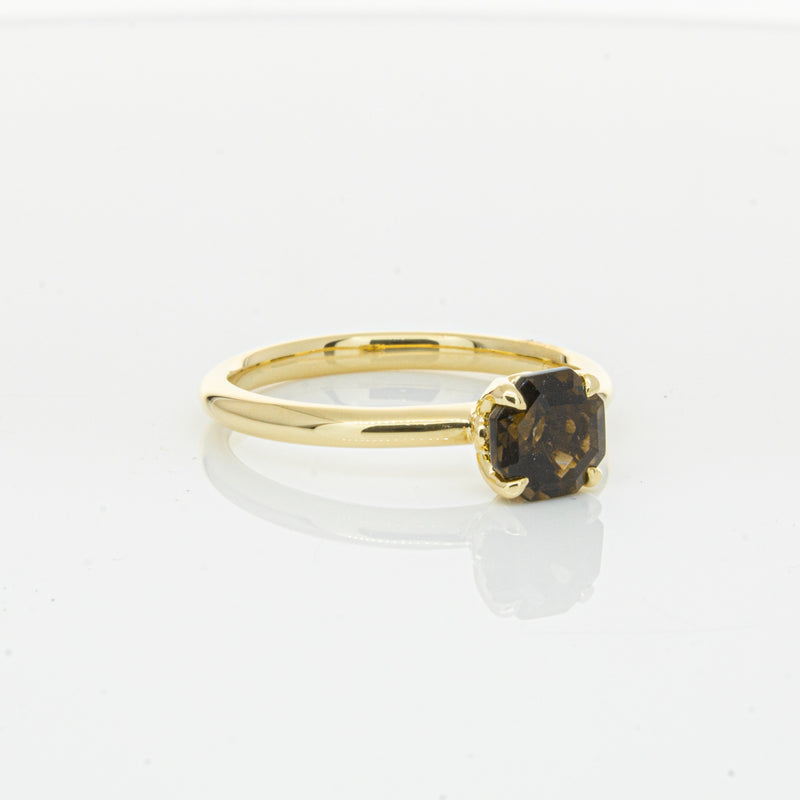 18ct Yellow Gold Smoky Quartz Mini Octavia Ring-Ring-Walker & Hall
