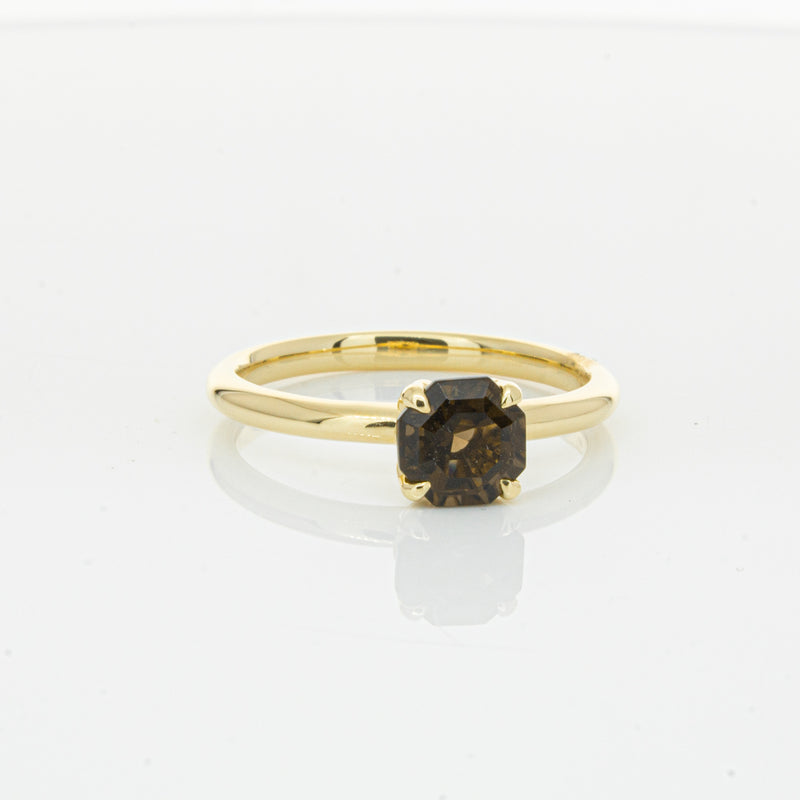 18ct Yellow Gold Smoky Quartz Mini Octavia Ring-Ring-Walker & Hall