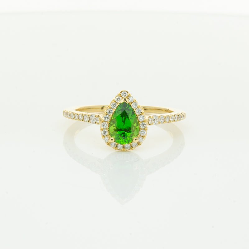 18ct Yellow Gold .74ct Tsavorite & Diamond Mini Sierra Ring-Ring-Walker & Hall