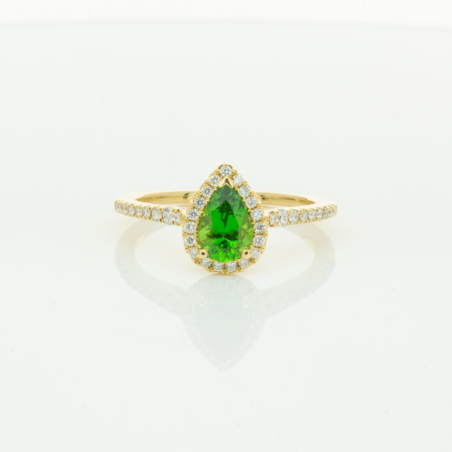 18ct Yellow Gold .74ct Tsavorite & Diamond Mini Sierra Ring-Ring-Walker & Hall