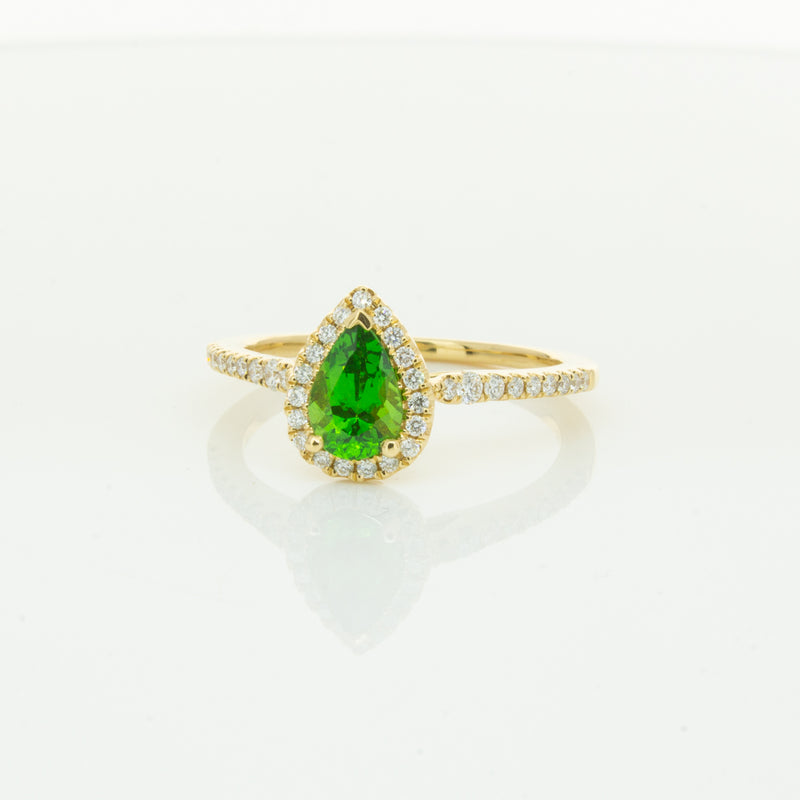 18ct Yellow Gold .74ct Tsavorite & Diamond Mini Sierra Ring-Ring-Walker & Hall