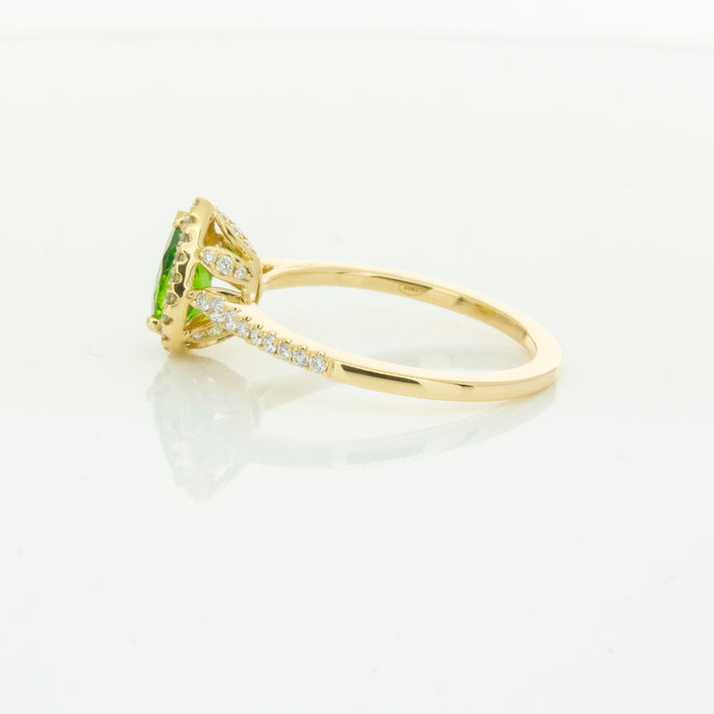 18ct Yellow Gold .74ct Tsavorite & Diamond Mini Sierra Ring-Ring-Walker & Hall