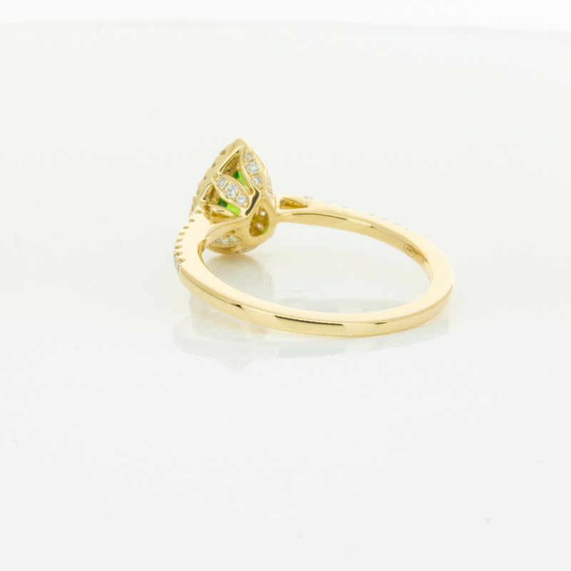 18ct Yellow Gold .74ct Tsavorite & Diamond Mini Sierra Ring-Ring-Walker & Hall