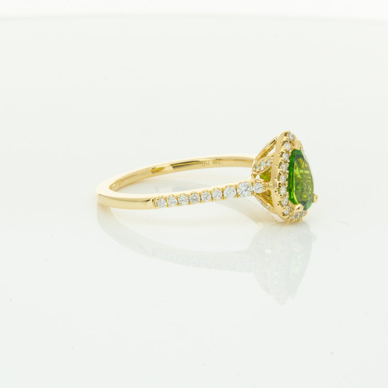 18ct Yellow Gold .74ct Tsavorite & Diamond Mini Sierra Ring-Ring-Walker & Hall
