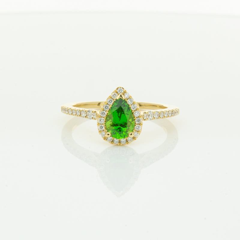 18ct Yellow Gold .74ct Tsavorite & Diamond Mini Sierra Ring-Ring-Walker & Hall