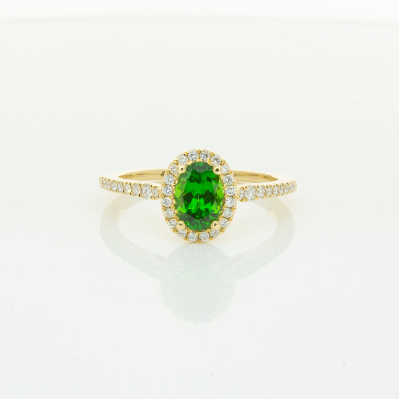 18ct Yellow Gold .94ct Tsavorite & Diamond Mini Sierra Ring-Ring-Walker & Hall