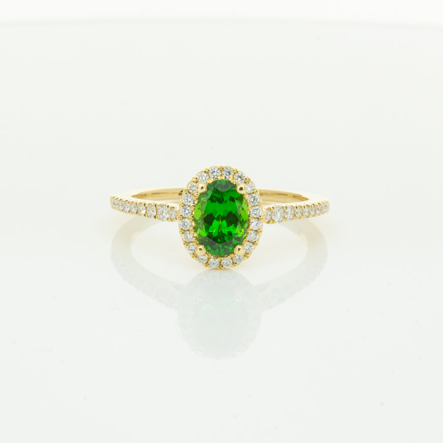 18ct Yellow Gold .94ct Tsavorite & Diamond Mini Sierra Ring-Ring-Walker & Hall
