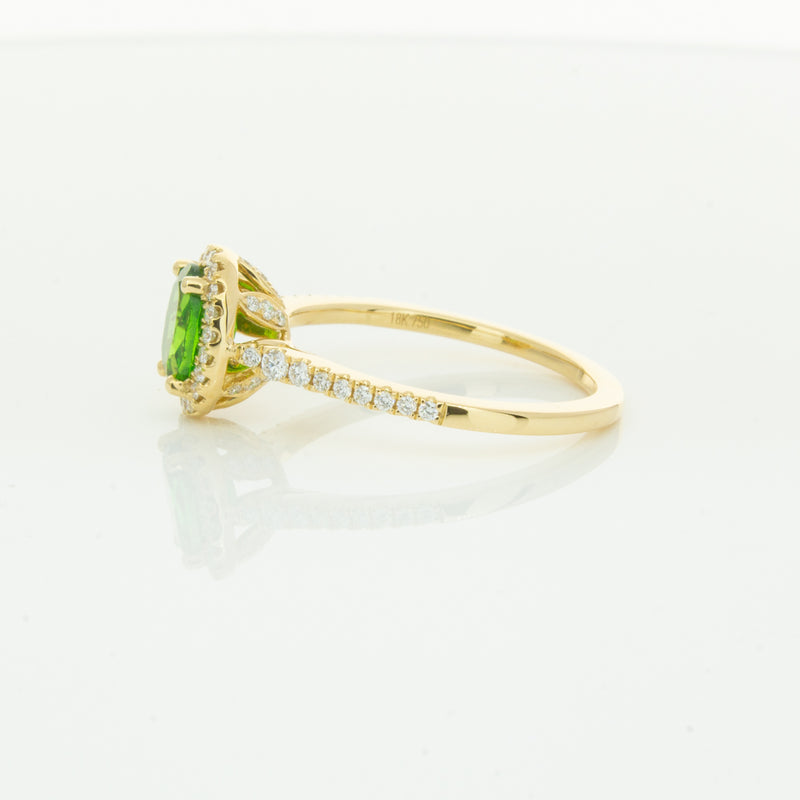 18ct Yellow Gold .94ct Tsavorite & Diamond Mini Sierra Ring-Ring-Walker & Hall