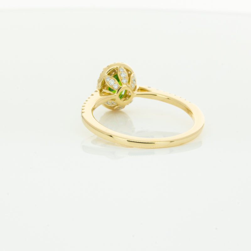 18ct Yellow Gold .94ct Tsavorite & Diamond Mini Sierra Ring-Ring-Walker & Hall