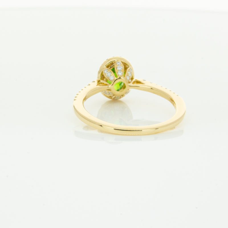 18ct Yellow Gold .94ct Tsavorite & Diamond Mini Sierra Ring-Ring-Walker & Hall