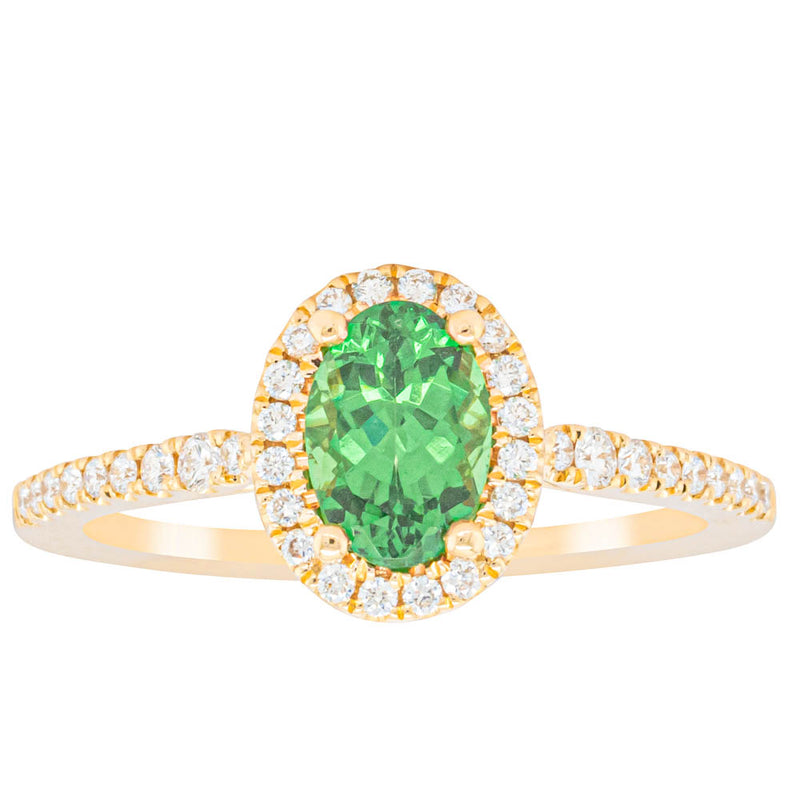 18ct Yellow Gold .94ct Tsavorite & Diamond Mini Sierra Ring-Ring-Walker & Hall