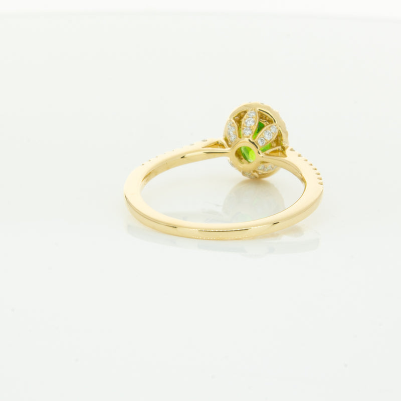 18ct Yellow Gold .94ct Tsavorite & Diamond Mini Sierra Ring-Ring-Walker & Hall