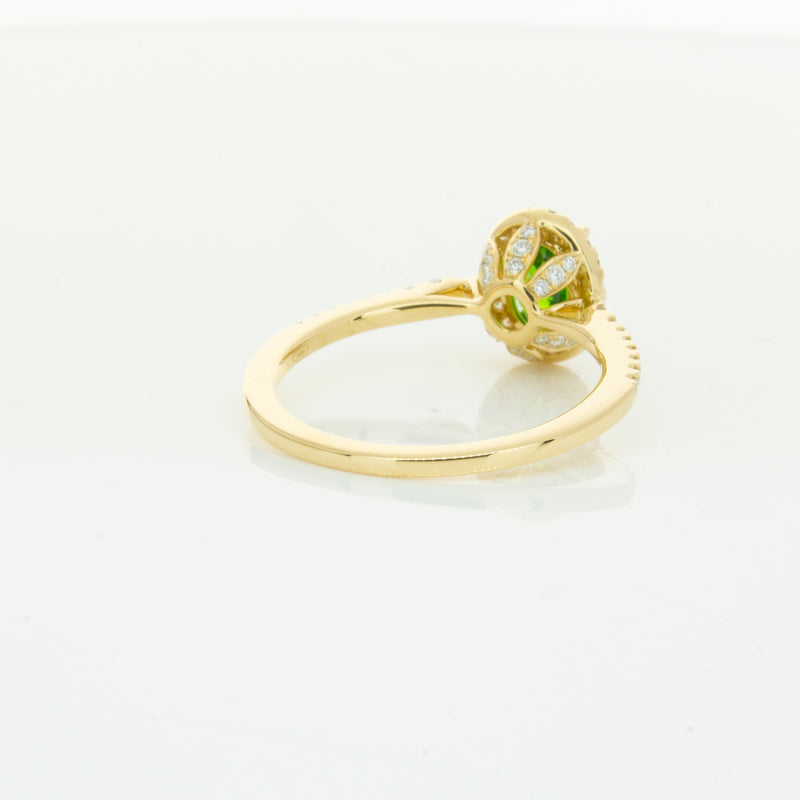 18ct Yellow Gold .94ct Tsavorite & Diamond Mini Sierra Ring-Ring-Walker & Hall