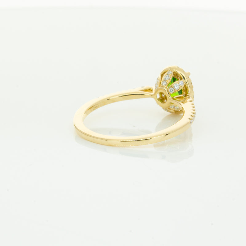 18ct Yellow Gold .94ct Tsavorite & Diamond Mini Sierra Ring-Ring-Walker & Hall