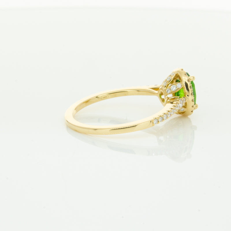 18ct Yellow Gold .94ct Tsavorite & Diamond Mini Sierra Ring-Ring-Walker & Hall