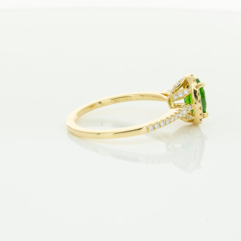 18ct Yellow Gold .94ct Tsavorite & Diamond Mini Sierra Ring-Ring-Walker & Hall