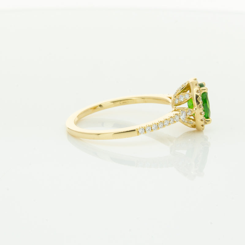 18ct Yellow Gold .94ct Tsavorite & Diamond Mini Sierra Ring-Ring-Walker & Hall