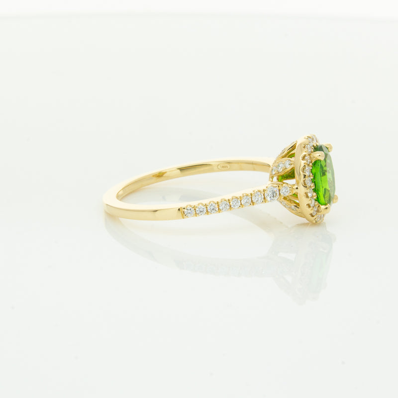 18ct Yellow Gold .94ct Tsavorite & Diamond Mini Sierra Ring-Ring-Walker & Hall