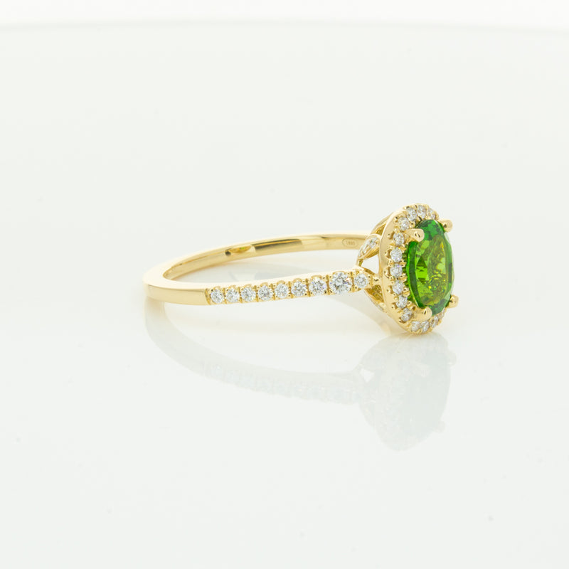 18ct Yellow Gold .94ct Tsavorite & Diamond Mini Sierra Ring-Ring-Walker & Hall