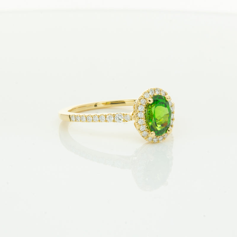 18ct Yellow Gold .94ct Tsavorite & Diamond Mini Sierra Ring-Ring-Walker & Hall