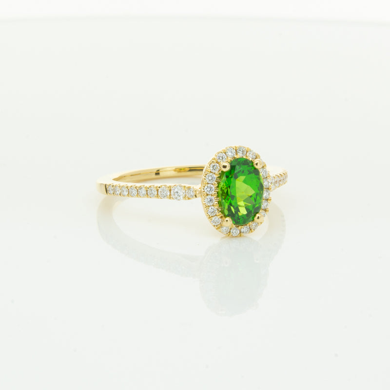 18ct Yellow Gold .94ct Tsavorite & Diamond Mini Sierra Ring-Ring-Walker & Hall