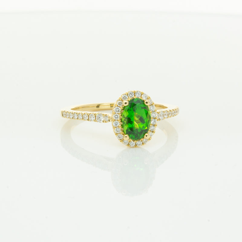 18ct Yellow Gold .94ct Tsavorite & Diamond Mini Sierra Ring-Ring-Walker & Hall