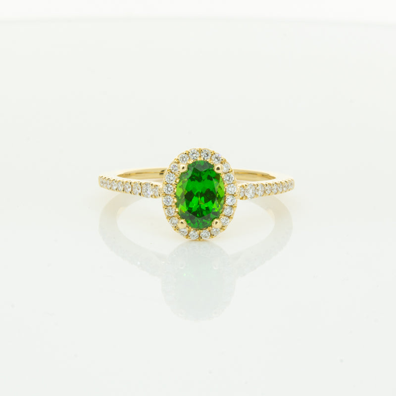 18ct Yellow Gold .94ct Tsavorite & Diamond Mini Sierra Ring-Ring-Walker & Hall