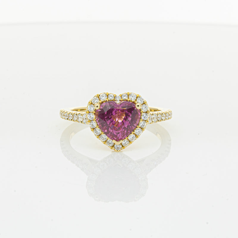 18ct Yellow Gold 2.21ct Pink Sapphire & Diamond Sierra Ring-Ring-Walker & Hall