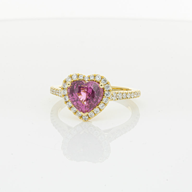 18ct Yellow Gold 2.21ct Pink Sapphire & Diamond Sierra Ring-Ring-Walker & Hall