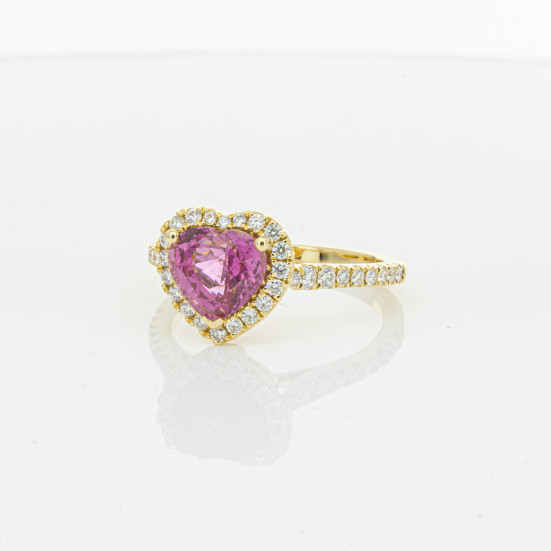 18ct Yellow Gold 2.21ct Pink Sapphire & Diamond Sierra Ring-Ring-Walker & Hall